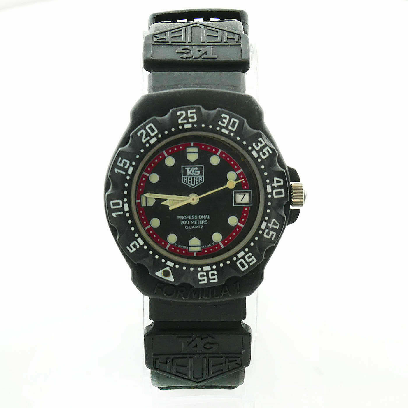 TAG HEUER FORMULA-1 383.513/1 BLACK/RED 28MM SPORT WATCH VINTAGE