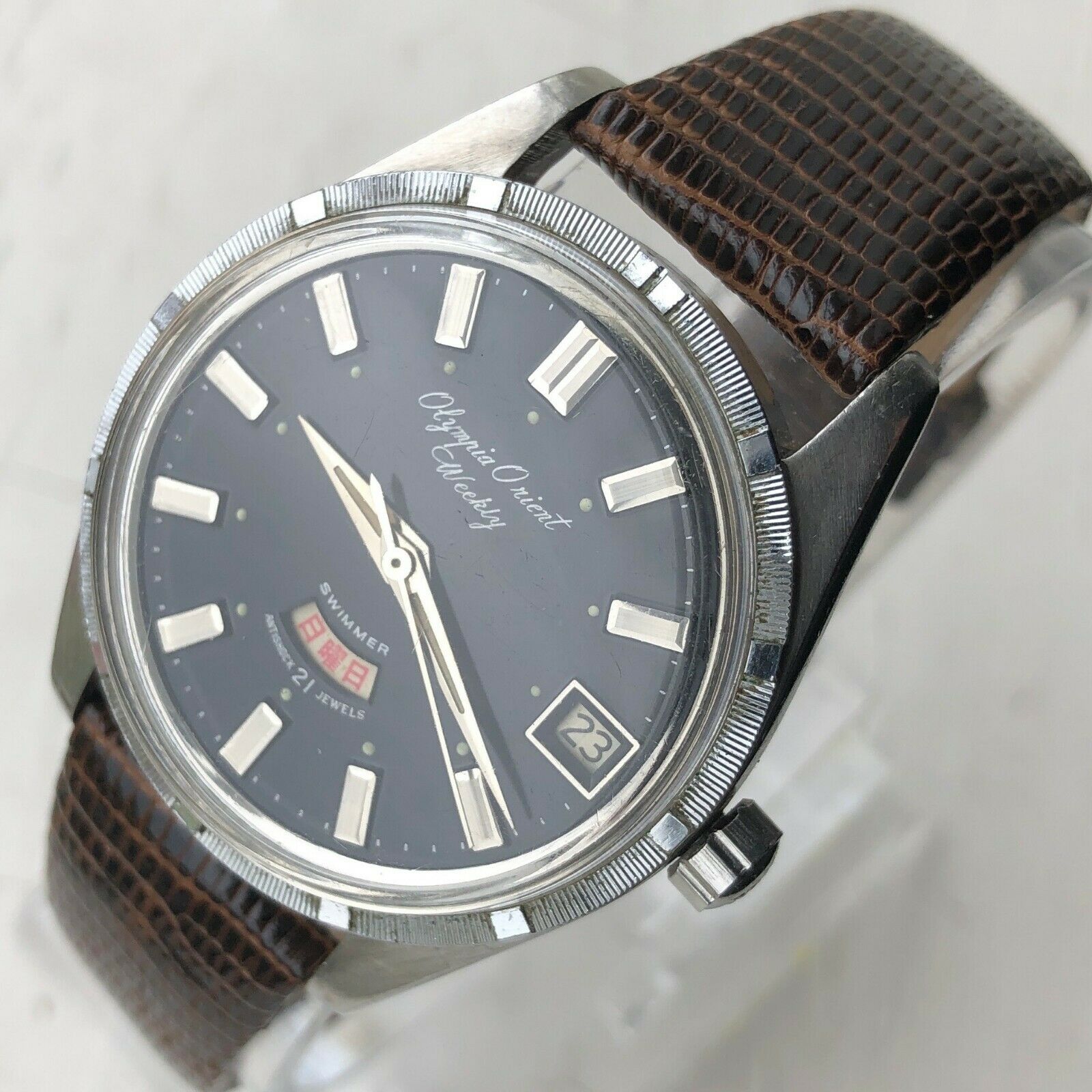 Vintage Olympia Orient Weekly Swimmer, early 1960s dive watch