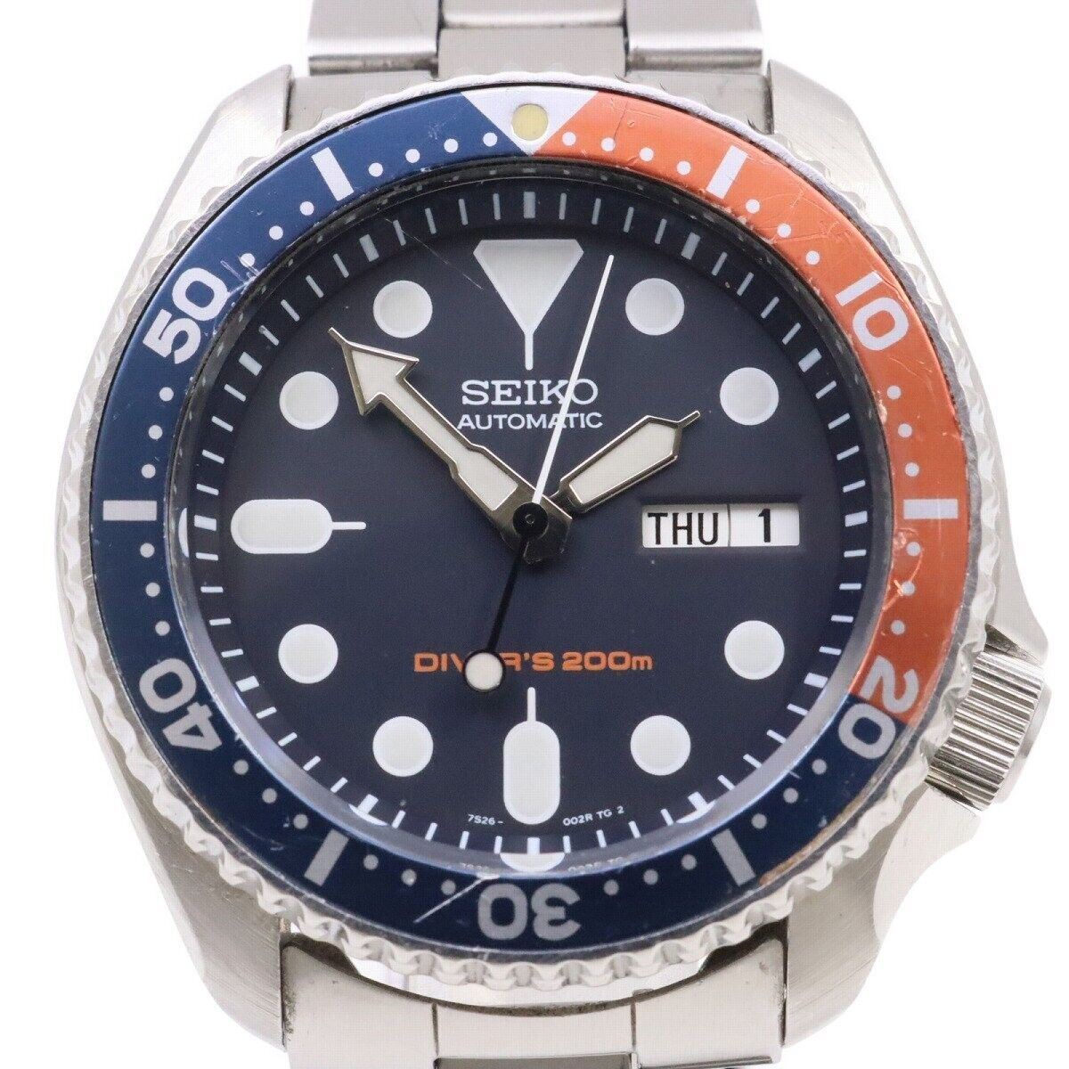 SEIKO 7S26 0020 SKX009 PEPSI 200m Diver Automatic Men s Watch Used