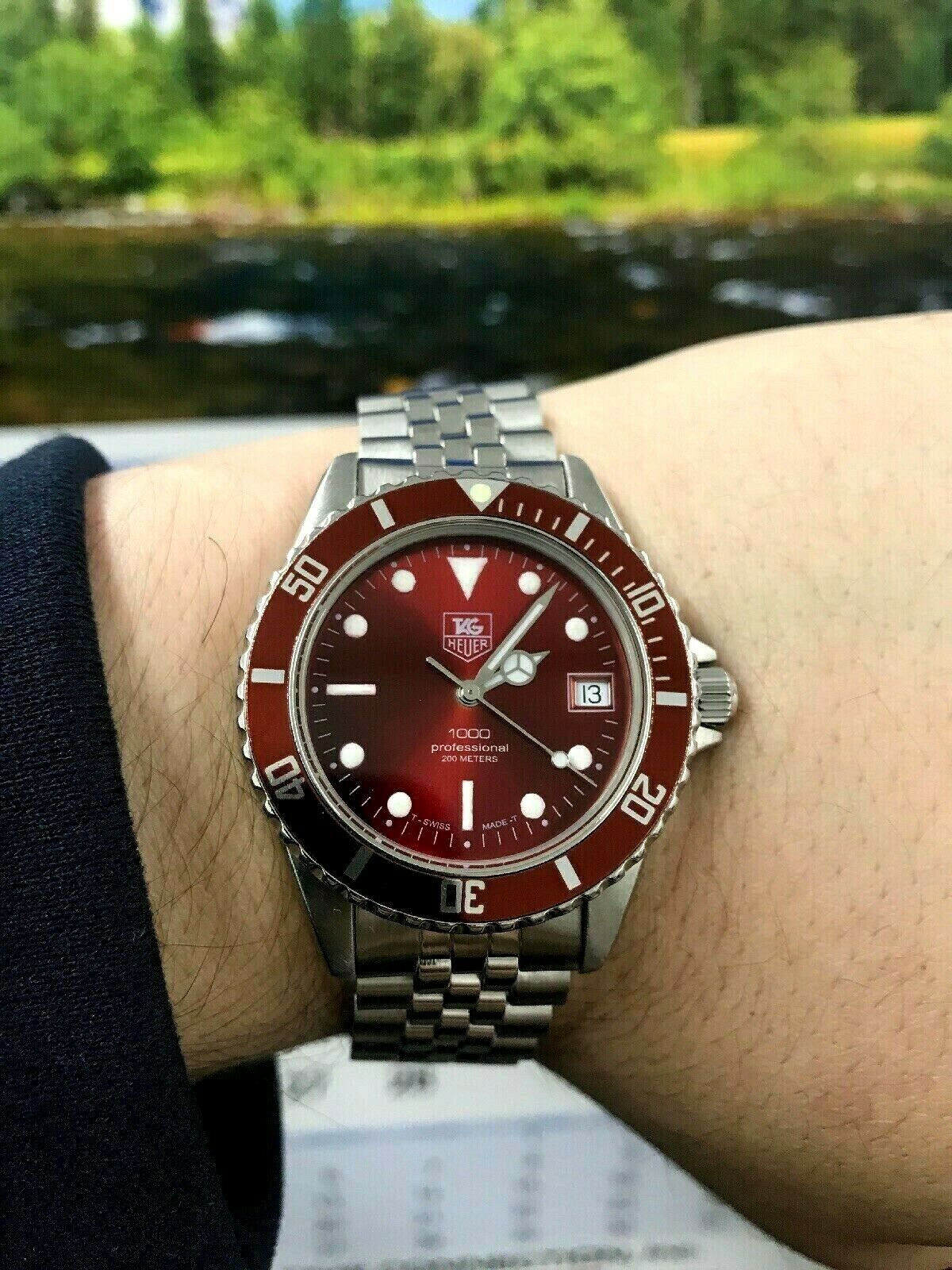 Rare Men s Tag Heuer 1000 Red Candy Professional 200m Diver