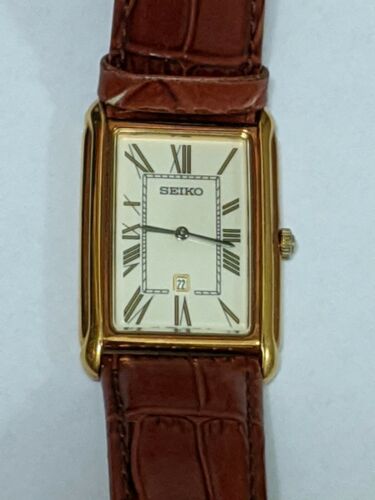 Vintage Seiko 7N89 0AD0 Gold Plate Tank Quartz WatchCharts