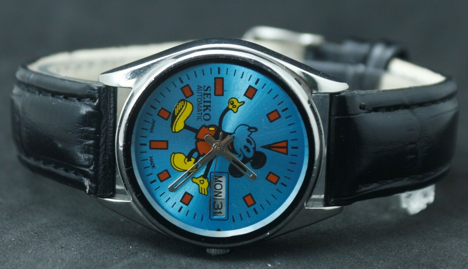 91st】ビンテージ Seiko5 × MICKEY 17 JEWEL CAL.7009A DAY DATE 35mm 
