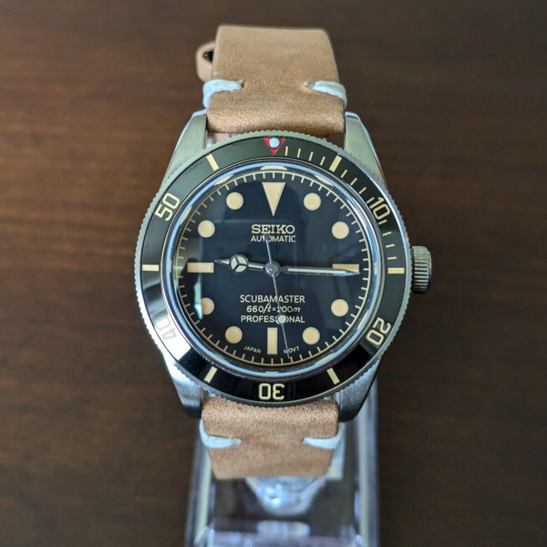 時計 PROSPEX MOD DIVER'S vintage JDM [Exc+5] Vintage SEIKO Diver 6458-6000 Black Dial Day