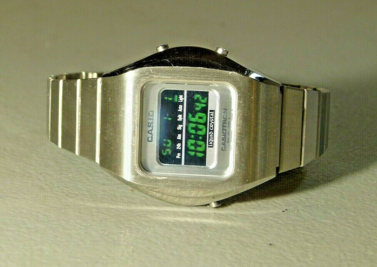 RARE RETRO REPRO CASIO CASIOTRON TRN 110 GREEN LCD 