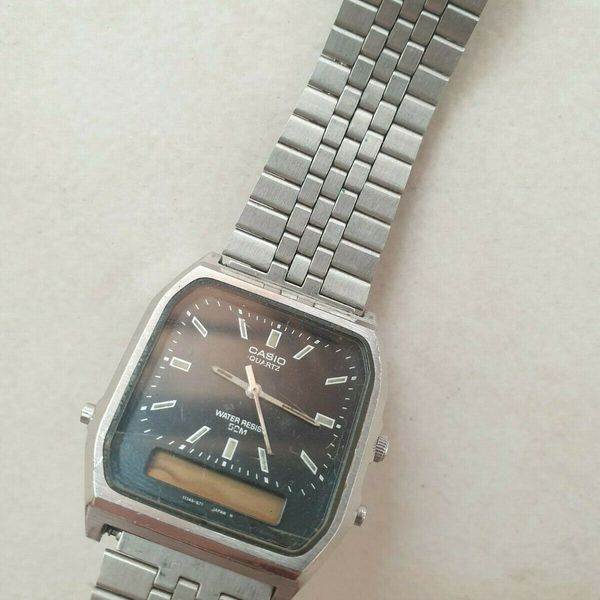 Casio 307 AMW-30 Vintage Stainless Steel Analog Digital