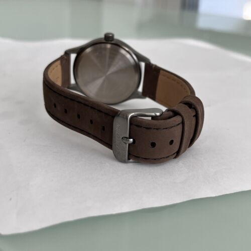 Expedition metal field online 37mm leather strap watch