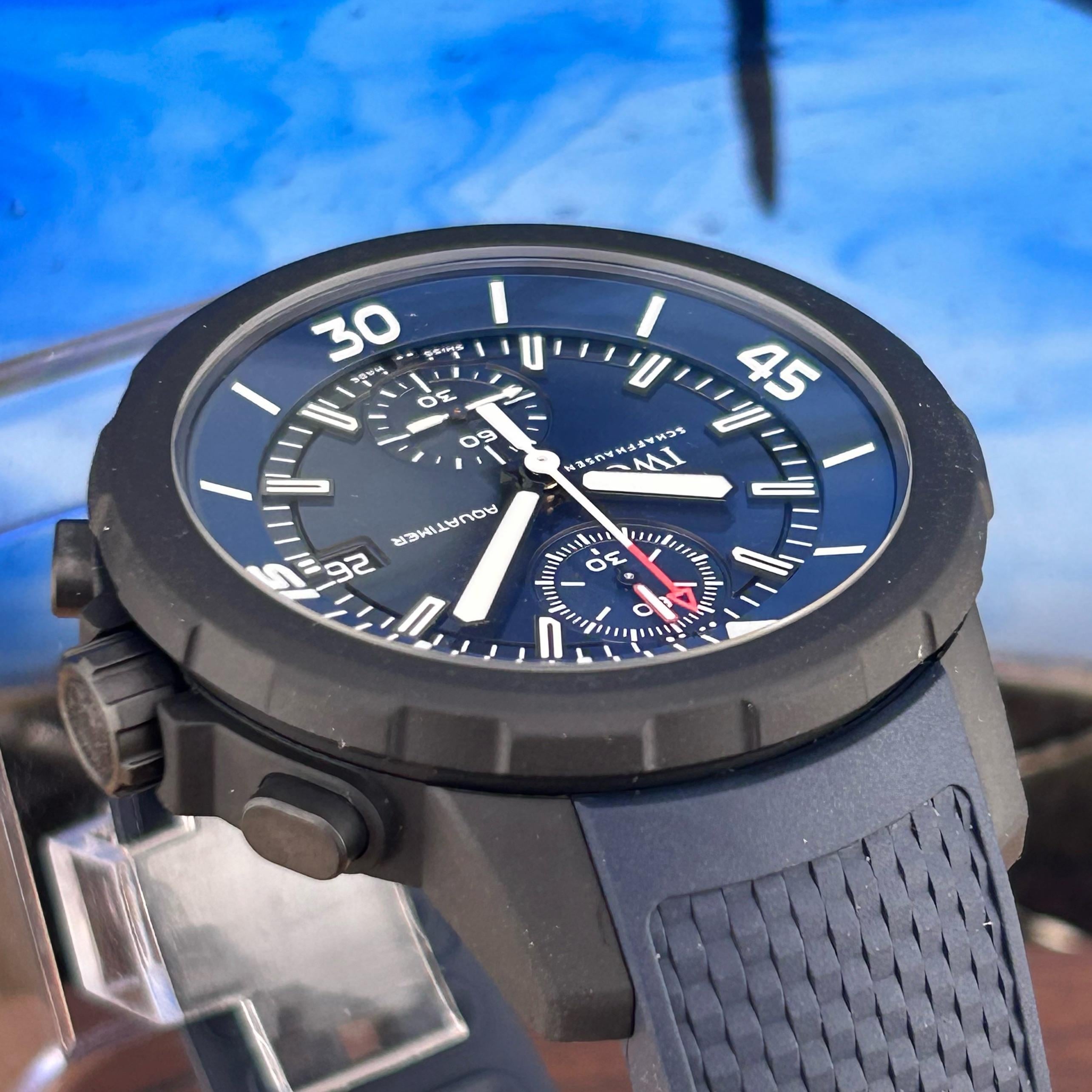 Iwc aquatimer chronograph clearance blue