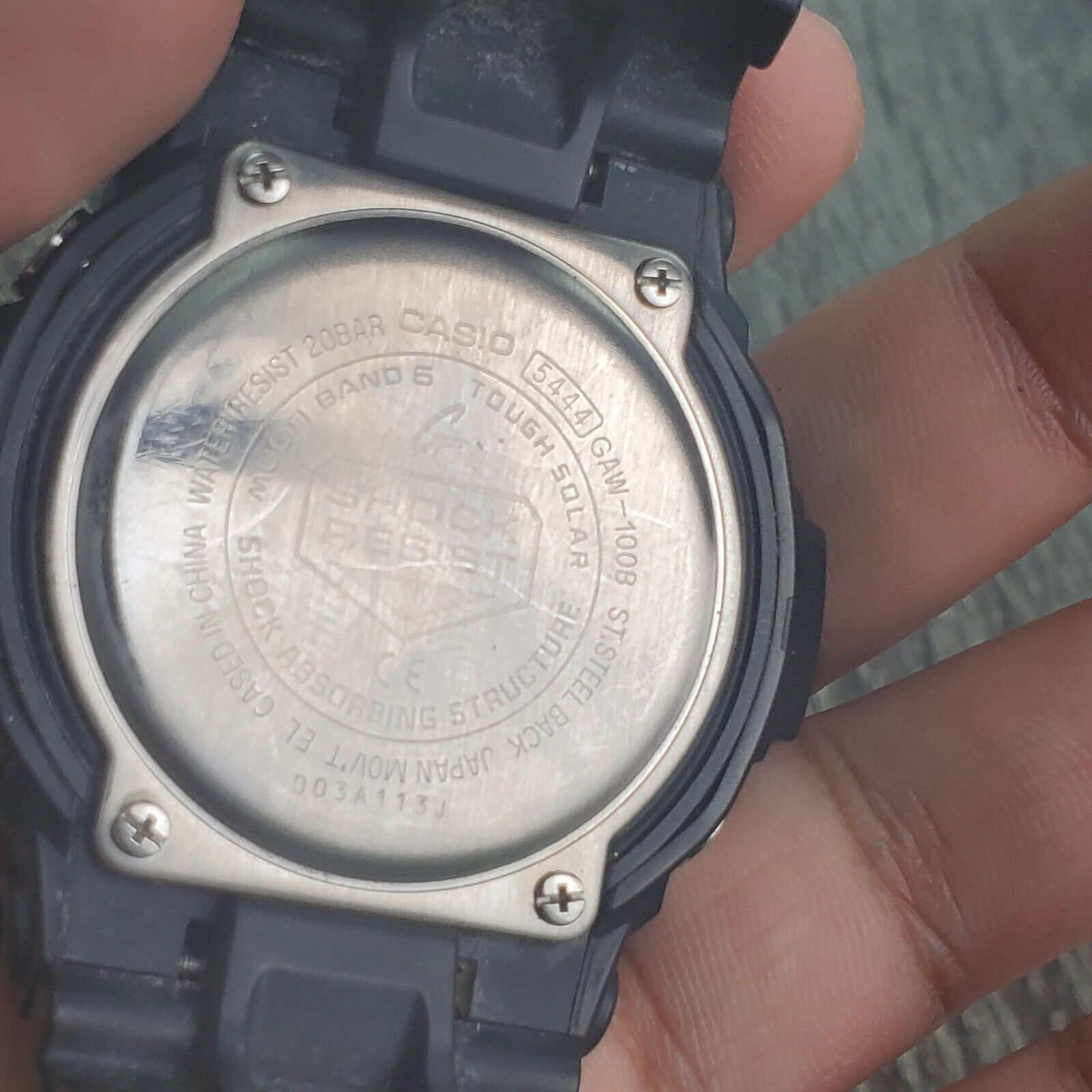 Vintage Casio Gshock Tough Solar Wave Ceptor 5444 GAW 100B Blue 