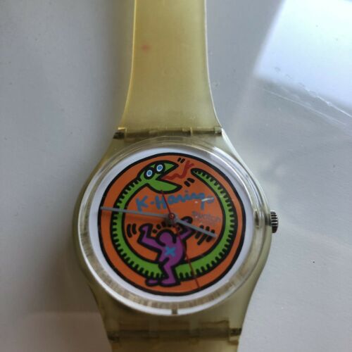 Vintage 1986 Swatch Watch Keith Haring Serpent GZ102 | WatchCharts  Marketplace