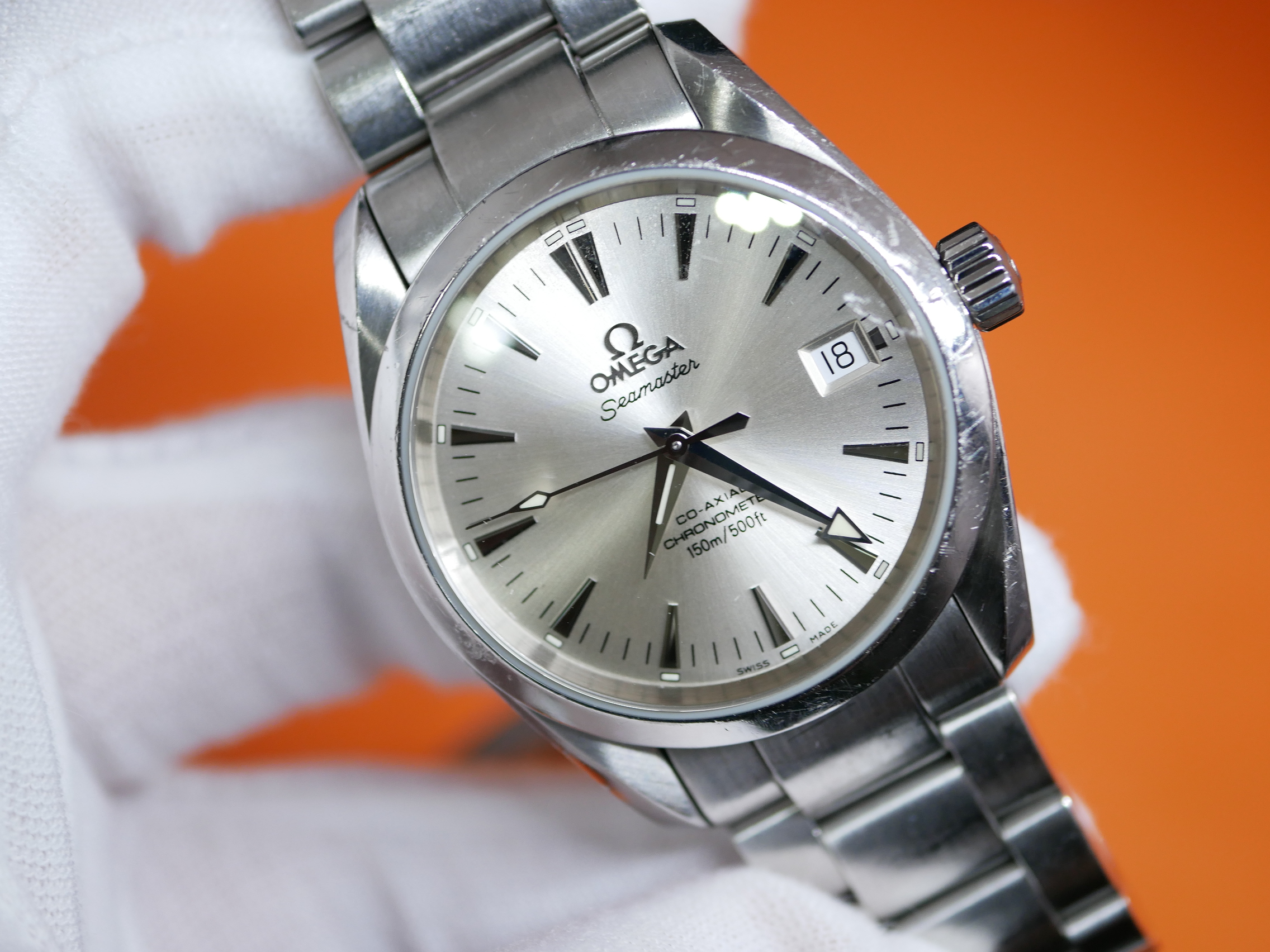 WTS Omega Seamaster Aqua Terra Automatic Co Axial Silver Dial