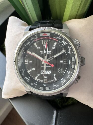 Timex IQ T2N726 Men s Intelligent Quartz Compass Watch WR100M RARE No Indiglo WatchCharts Marketplace