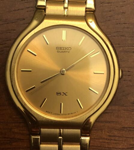 Seiko quartz shop sx gold watch