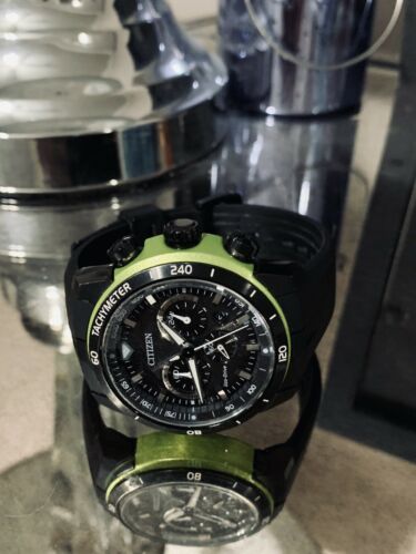 Citizen Eco-Drive CA4278-04E Black Green Polyurethane Strap