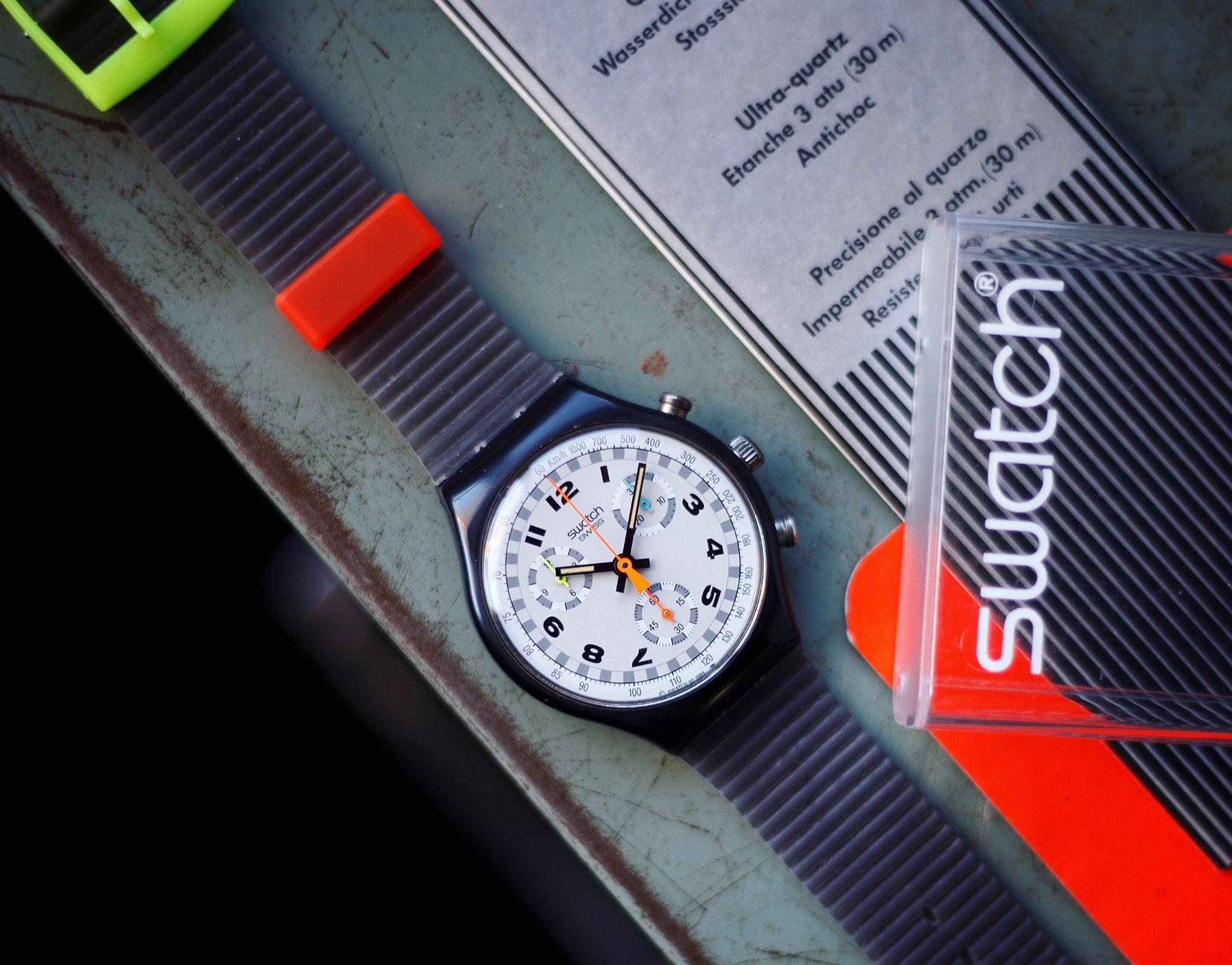 WTS] Swatch Chrono Skate Bike SCB105 •• NOS 1990s | WatchCharts 