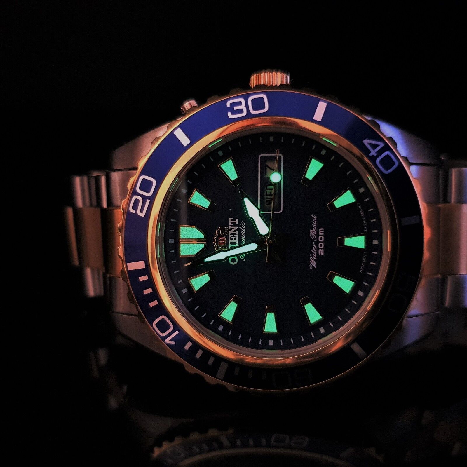 Orient MAKO XL Gold Japanese Watch Automatic 46943 Diver Men's