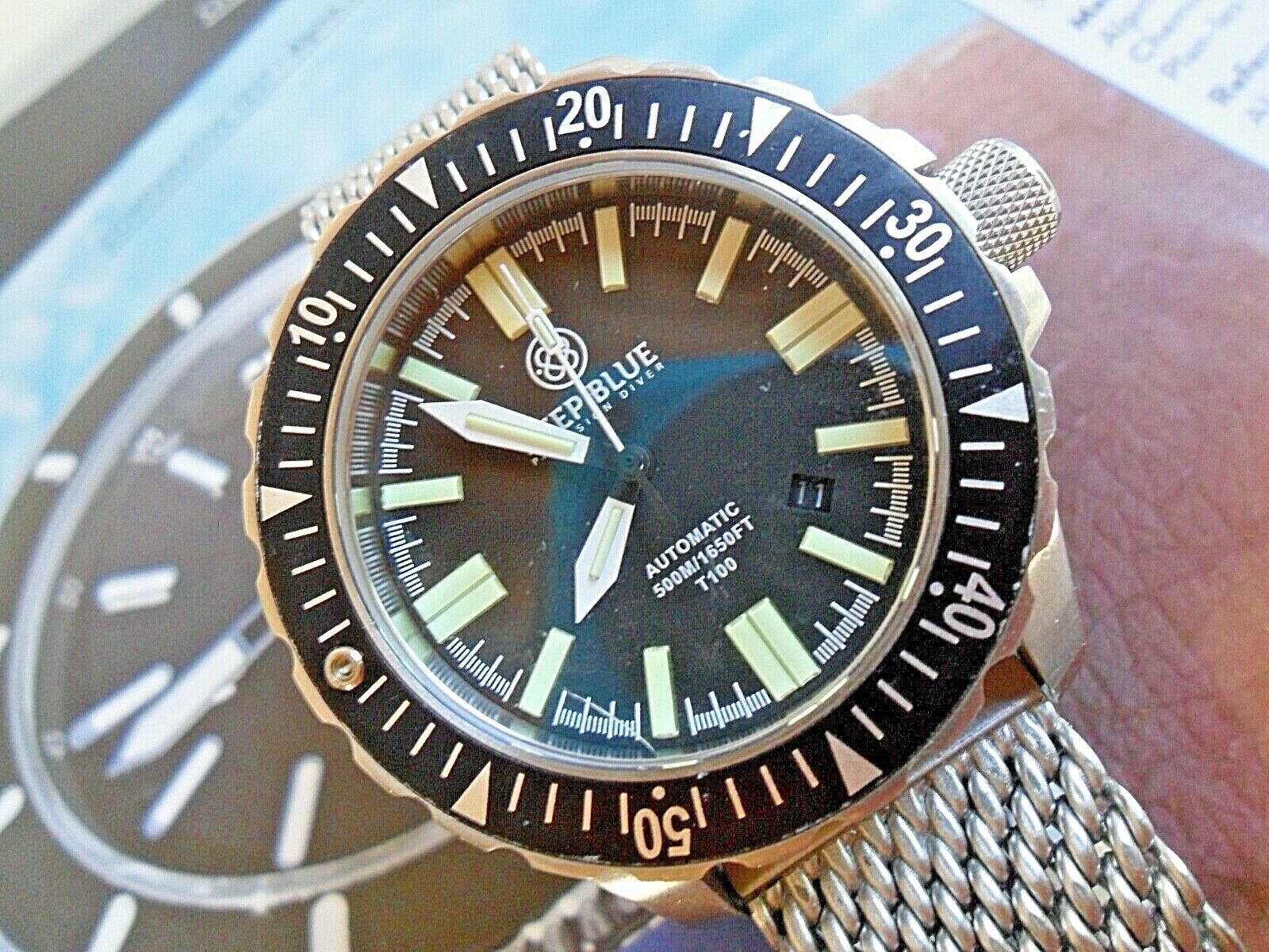 deep blue precision diver watch