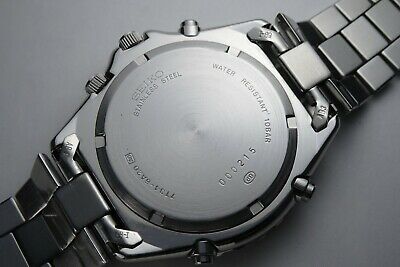 JAPAN SEIKO CHRONOGRAPH 7T34-6A20 Quartz,30minutes,Alarm,Small