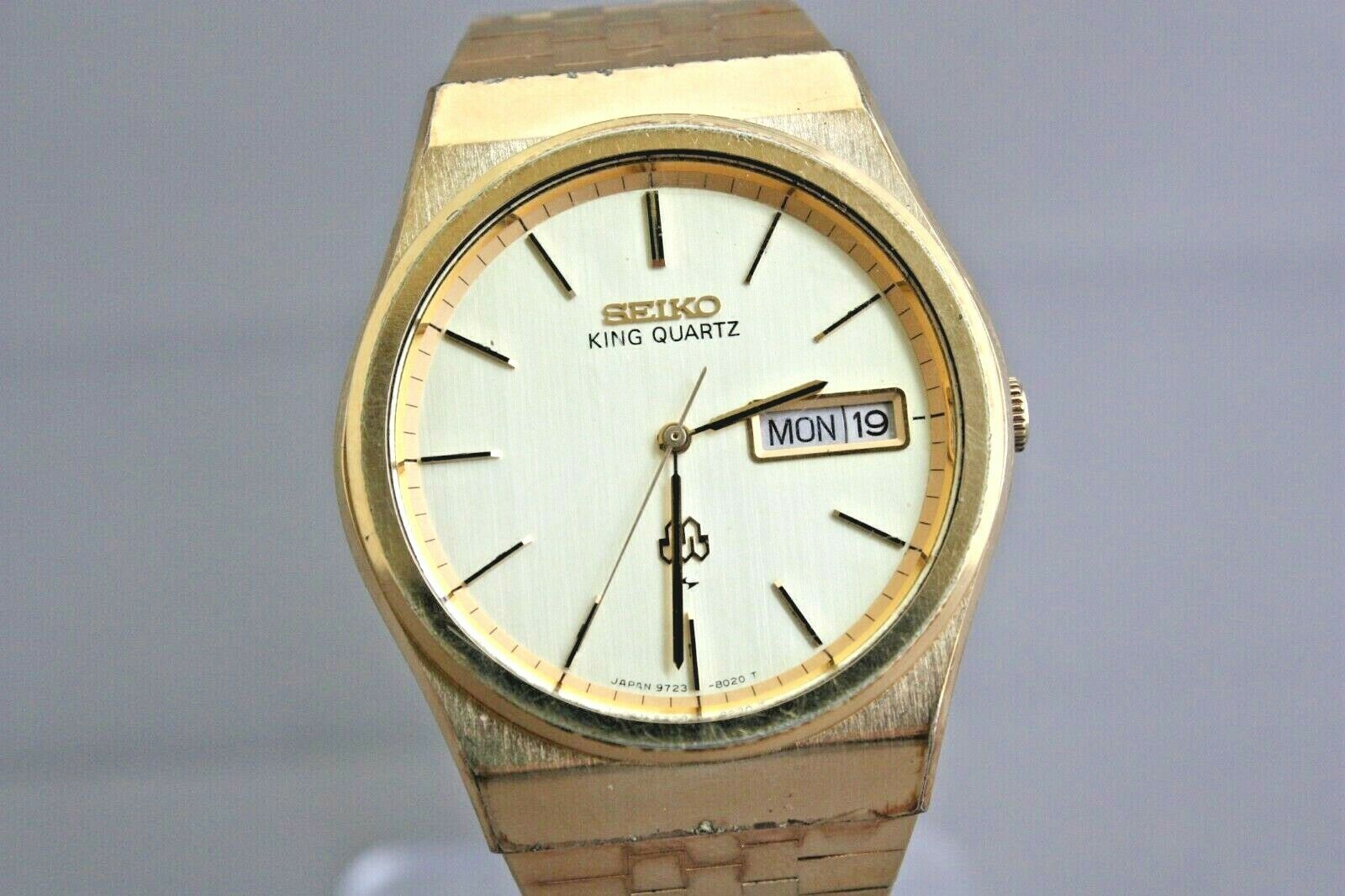 C44☆SEIKO KING QUARTZ 9723-8030 KQ DAYDATE 腕時計 セイコー キング 