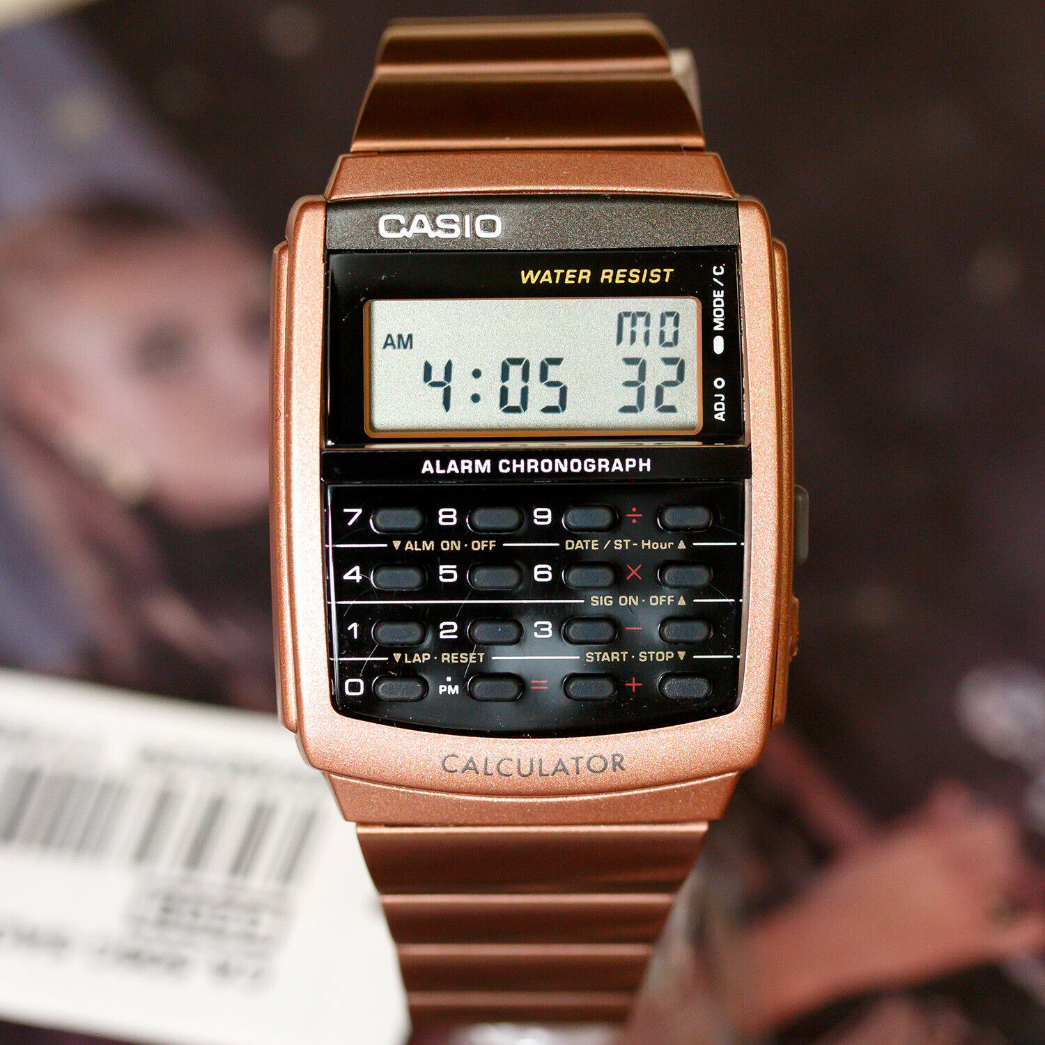 casio calculator watch rose gold