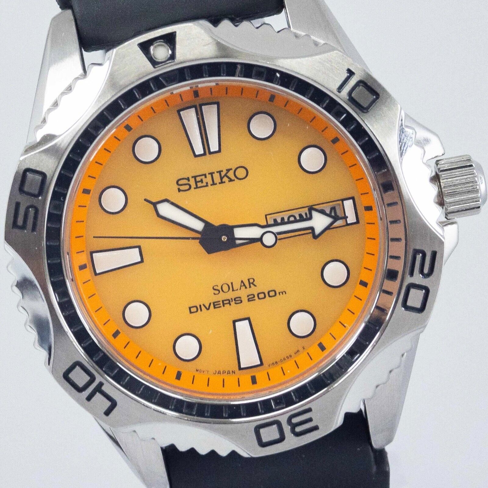 Early Model *NEAR MINT+2* SEIKO Solar Air Diver's V158-0AE0 Orange