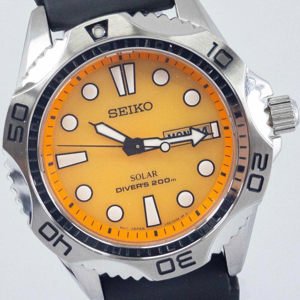 Early Model *NEAR MINT+2* SEIKO Solar Air Diver's V158-0AE0 Orange