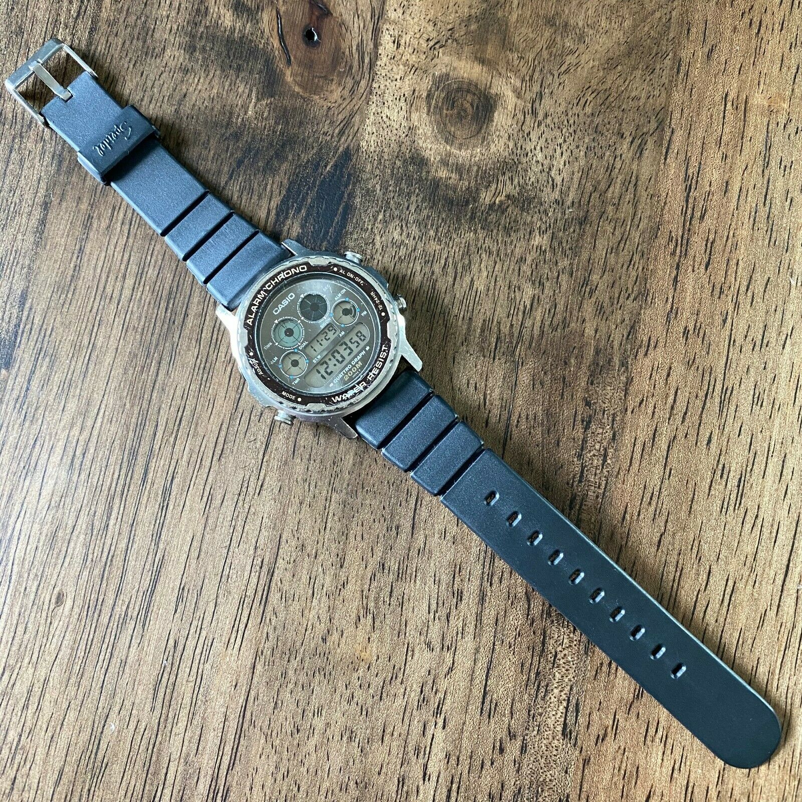 RARE Vintage 1990 Casio DW-7300 Quatro Graph Diver Watch Made in