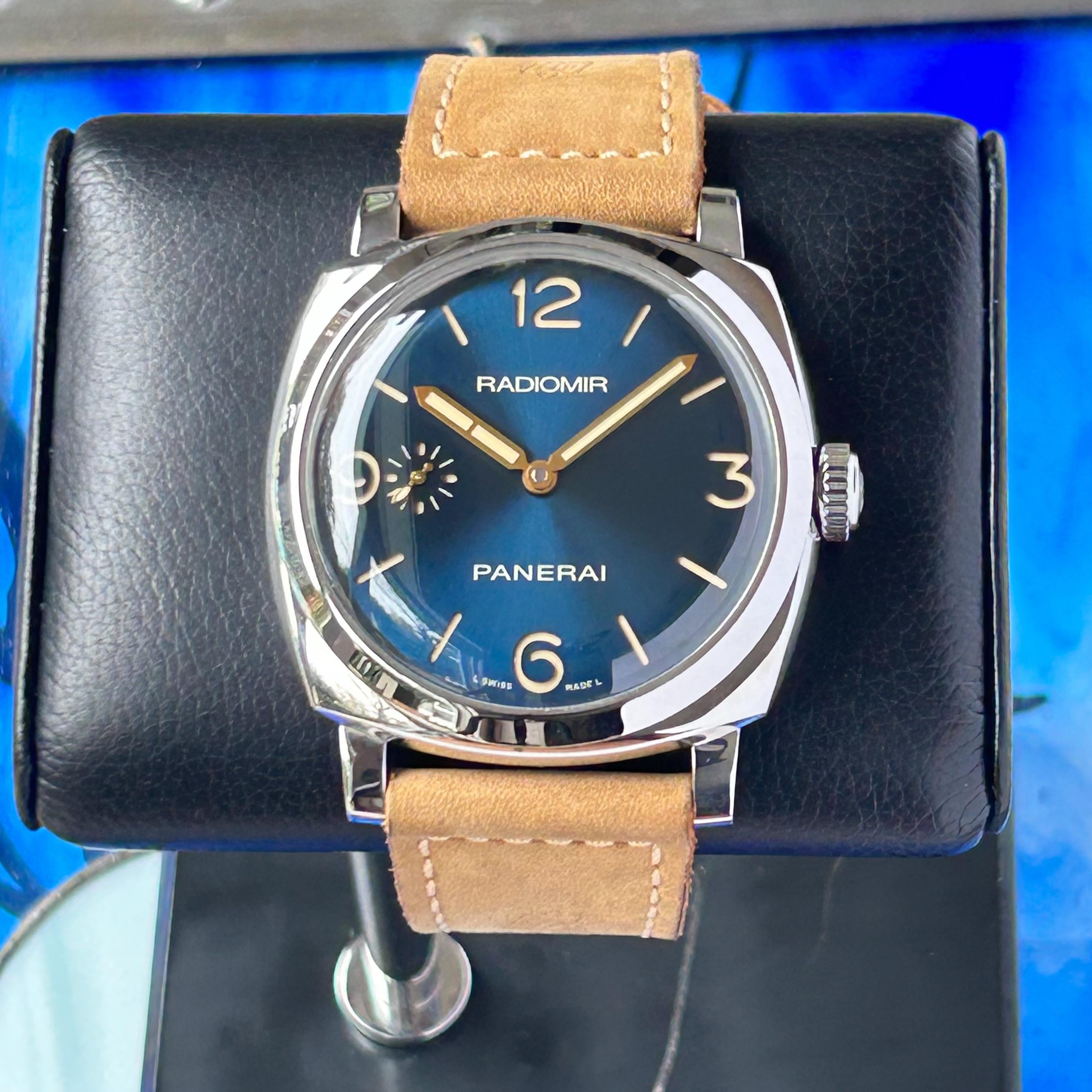 WTS Panerai PAM00690 Radiomir 1940 Blue Dial Stainless Steel 3