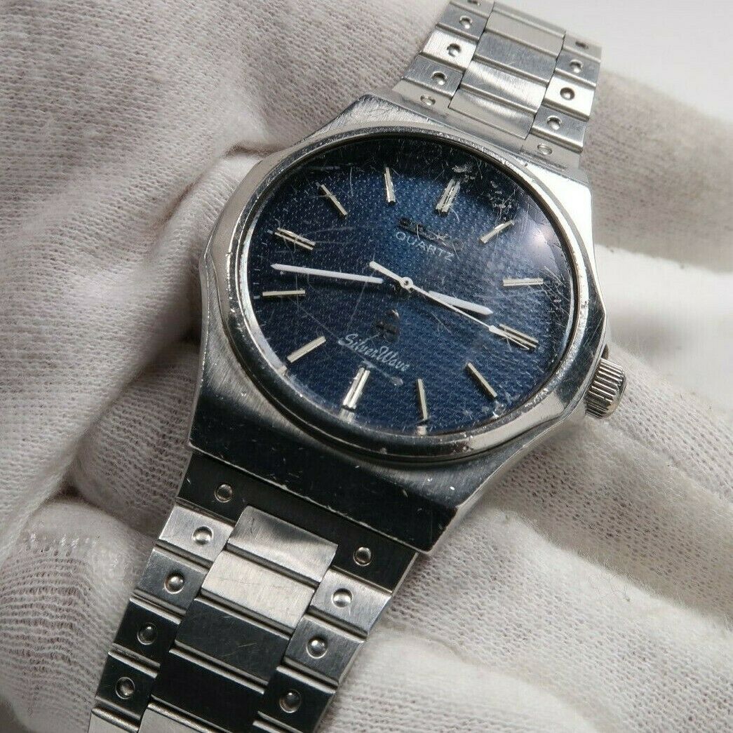 Vintage SEIKO QUARTZ SILVERWAVE 7121 703A STAINLESS Mens Watch