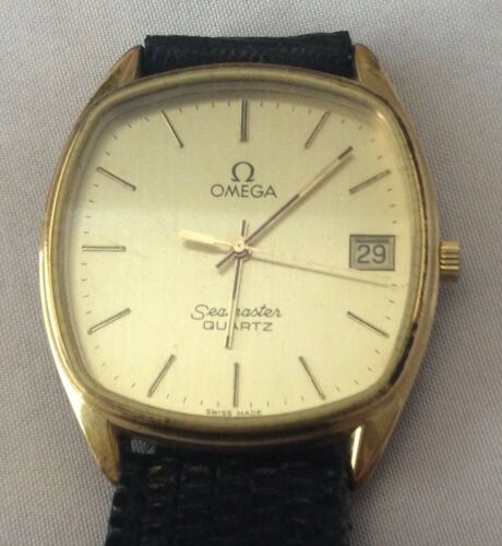 Gents Swiss 1970s Gold Plated Omega Seamaster Quartz Caliber #1337