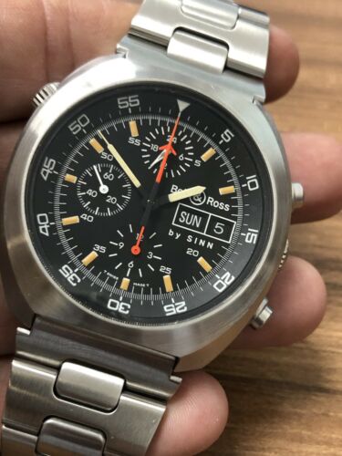 Bell Ross By Sinn Space 1 Chronograph Stainless Steel Watch 140 42 W Papers NR WatchCharts Marketplace