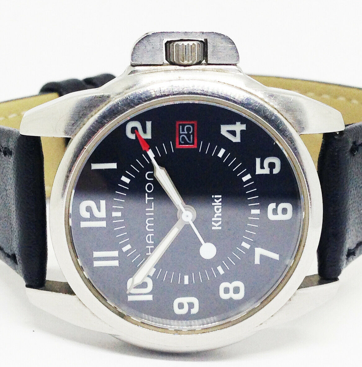 Boy's HAMILTON Khaki 6301 Quartz Watch. 34mm. Black Dial. Date. WR