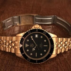 Tag Heuer 1000 Professional Vintage Watch Wolf Of Wall Street Rare Gold  Plated