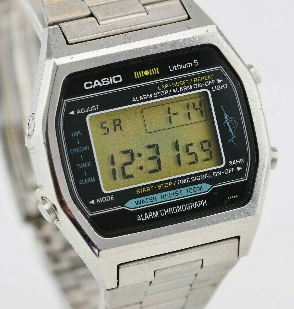 Vintage Casio Blue Marlin Digital Diver 200M Watch H101 Mod.106