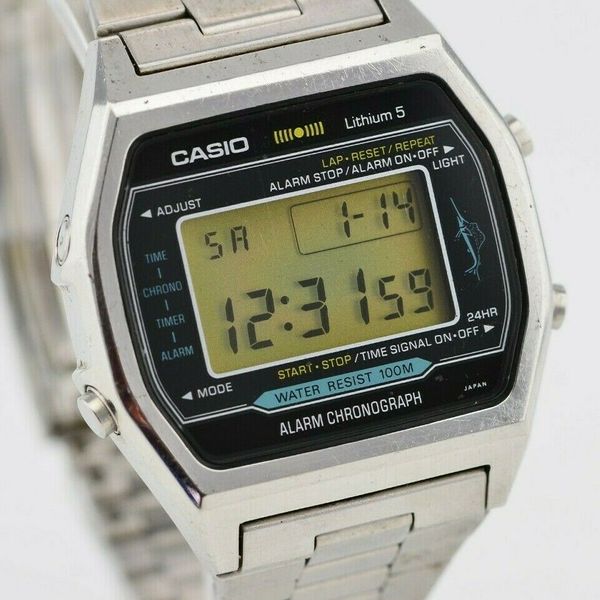 Vintage Casio Blue Marlin Digital Diver 200M Watch H101 Mod.106