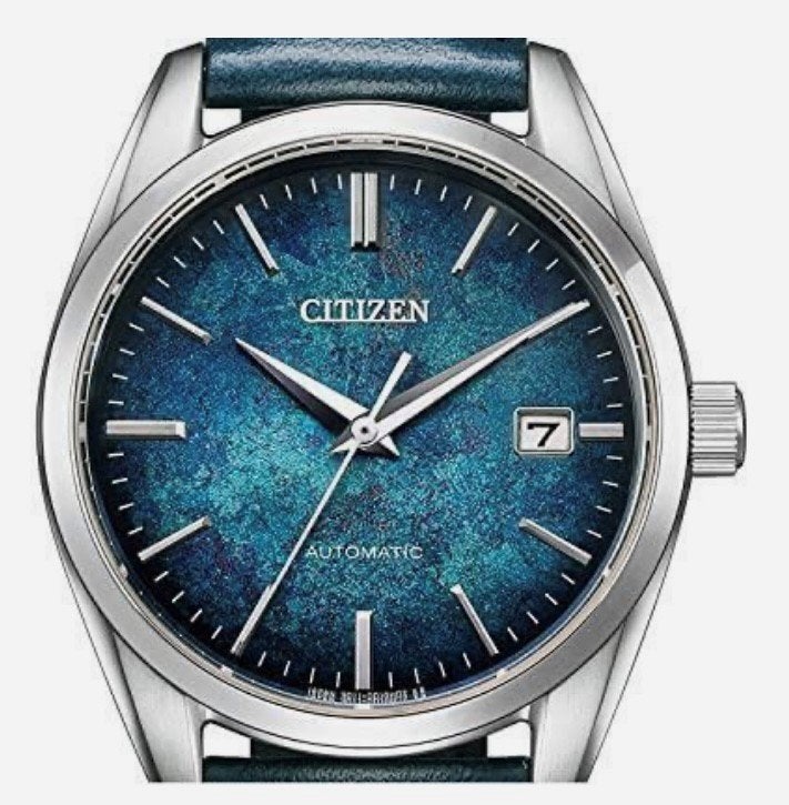 Citizen NB1060-12L Silver Leaf Lacquer Dial with Peacock Colors