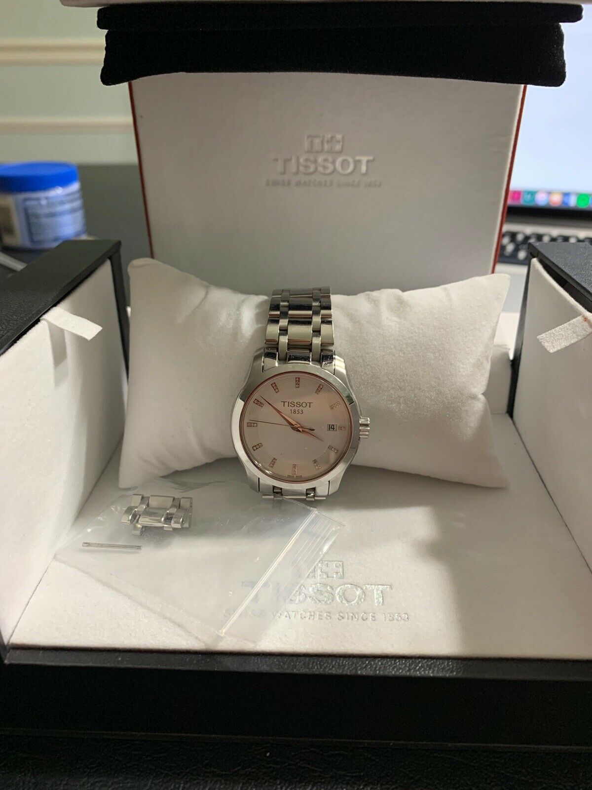 TISSOT 1853 SILVER TONE TO35210A SWISS MEN'S WATCH With Box