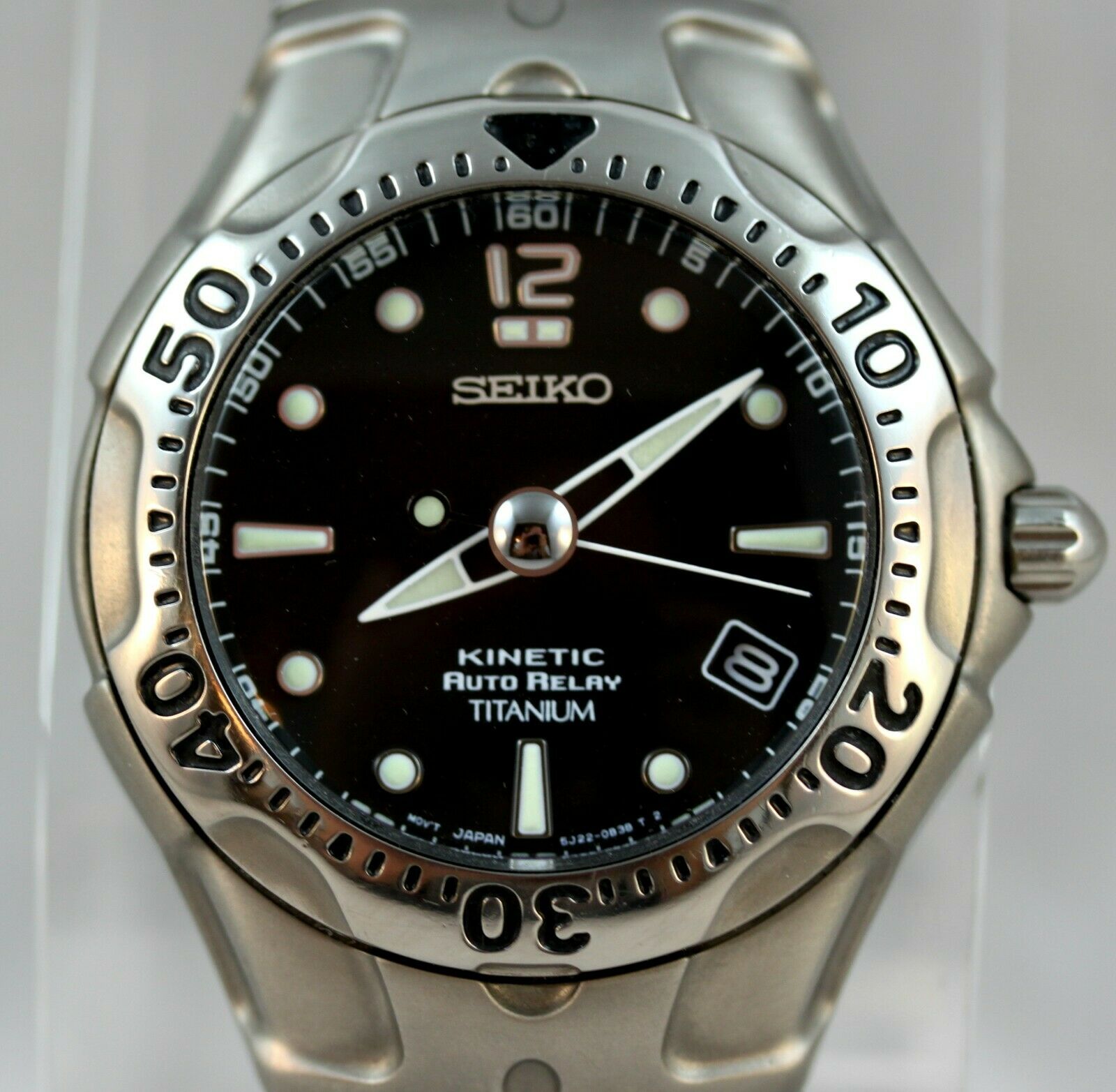 RARE MEN'S SEIKO TITANIUM KINETIC AUTO RELAY MODEL