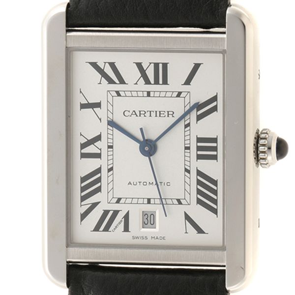 Cartier Tank Solo XL WSTA0029 Automatic Men's Stainless Steel / Leather ...