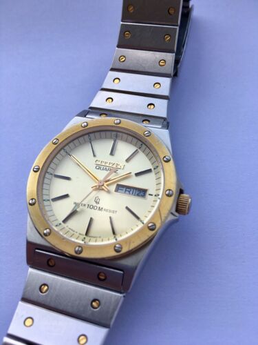 Vintage Citizen Quartz Bi metal Watch Royal Oak Santos Style 3801 450337 K WatchCharts Marketplace