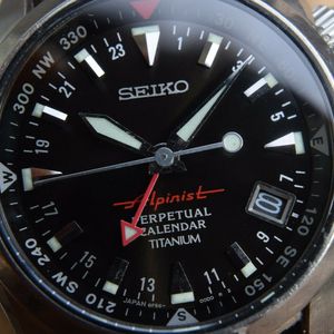 Serviced - Seiko 8F56 Alpinist Titanium GMT Prospex SBCJ019 Perpetual  Calandar | WatchCharts