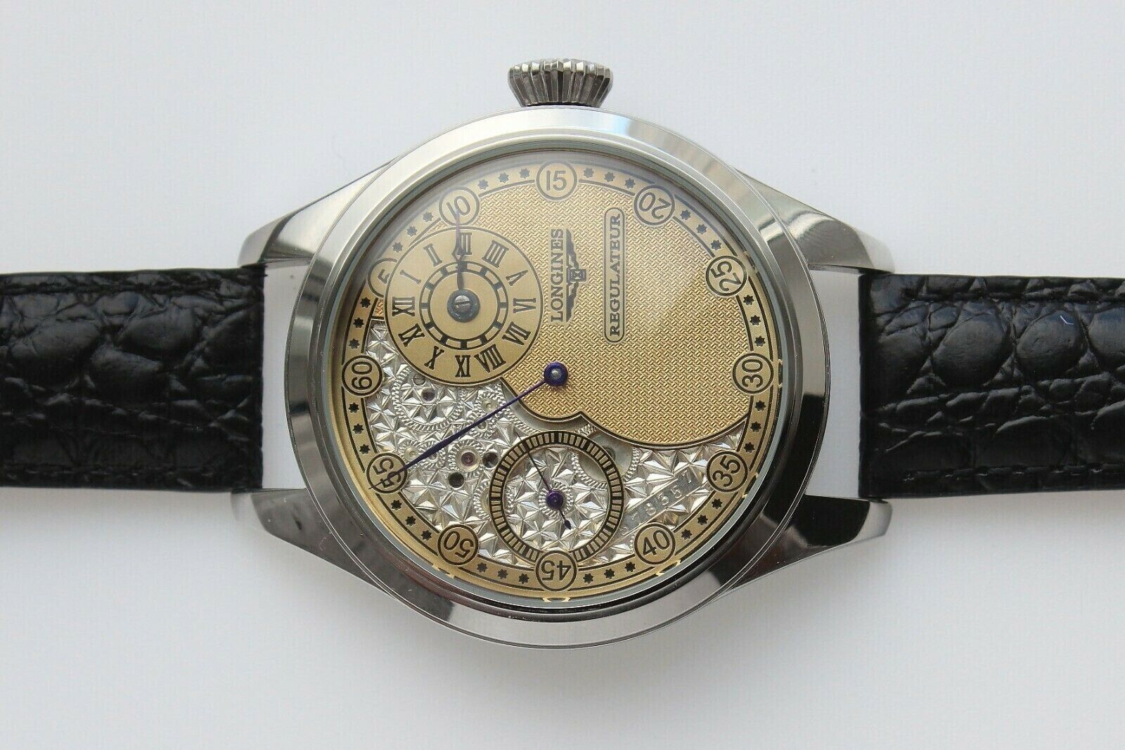 longines 1915 skeleton movement regulator regulateur watch vintage