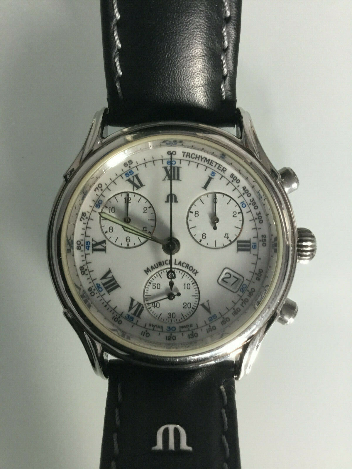 Maurice Lacroix Tomorrow s Classics Chronograph White Gold Plated SP1057 WatchCharts