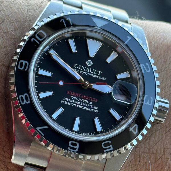 [WTS] Ginault Silent Service w/ Bidirectional 12h bezel, Date + Cyclops ...