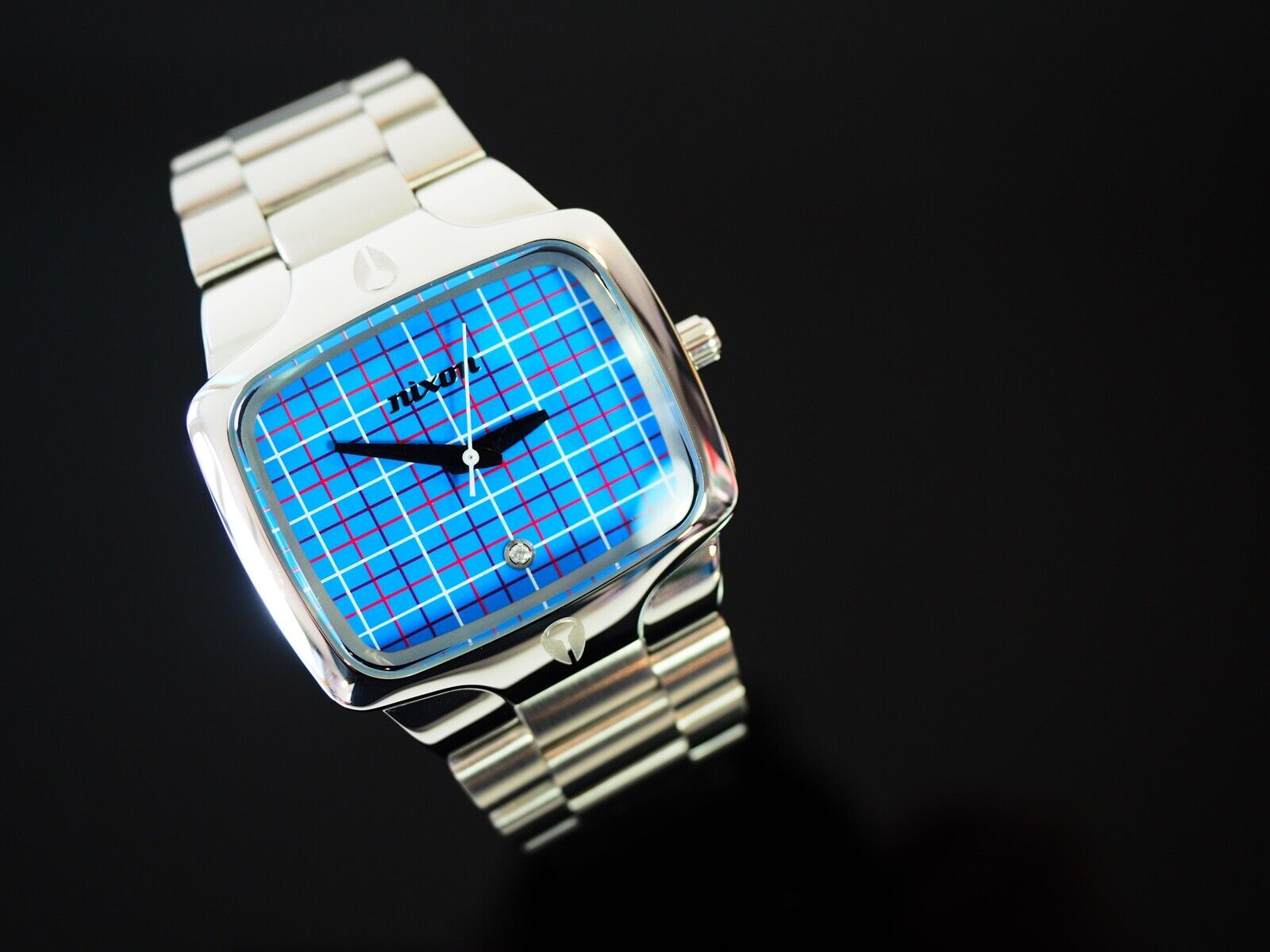 Nixon The Player SS Watch Blue Check Face Very Rare NWOT