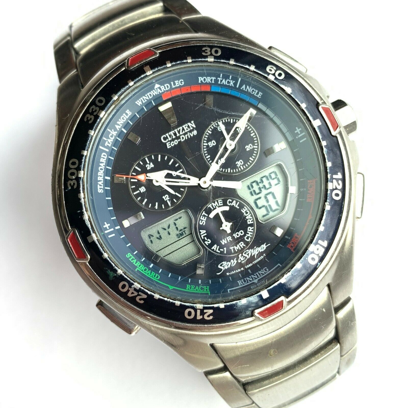 RARE CITIZEN STARS & STRIPES ECO-DRIVE AMERICA'S CUP 2003 JR4000