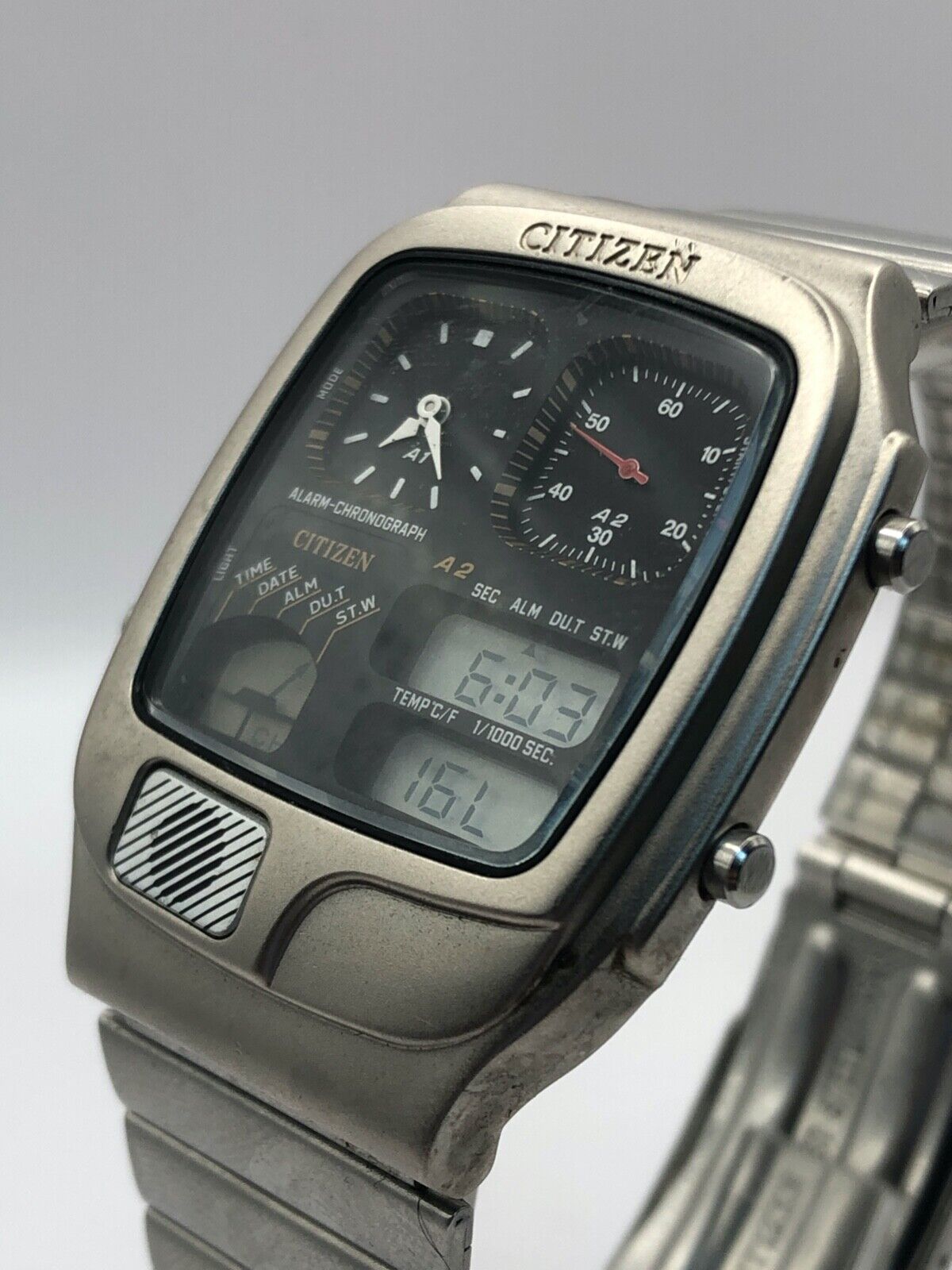 Vintage CITIZEN ANA-DIGI TEMP Mens Watch 8988-Q01988 NEW BATTERY