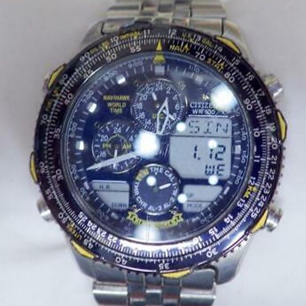 Mens 1990 Blue Angels Navihawk Citizen Quartz Watch RUNS 1st Edition ...