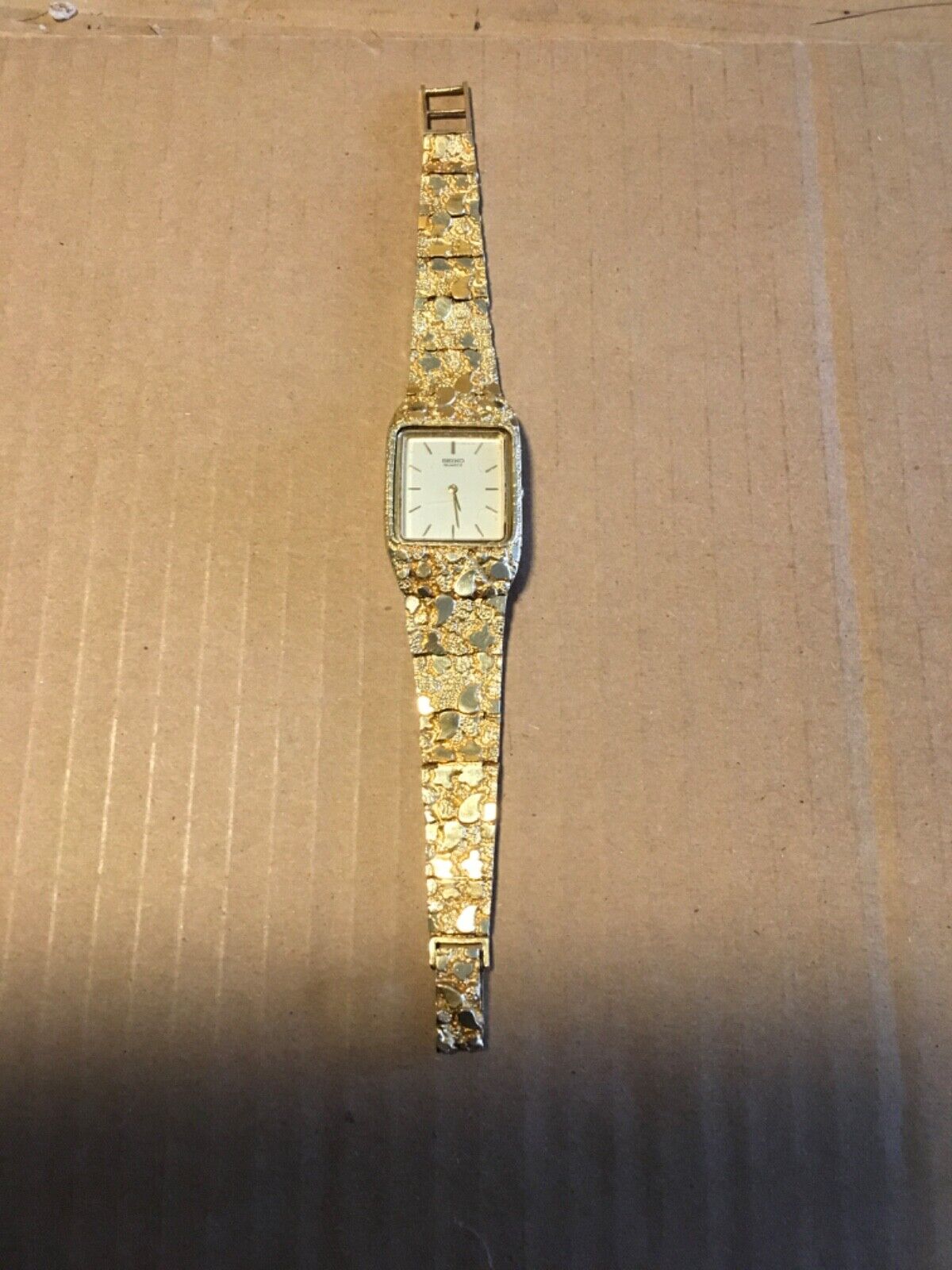 Reloj pepita de cuarzo usado Seiko 5Y00 5009 para hombre oro 14K