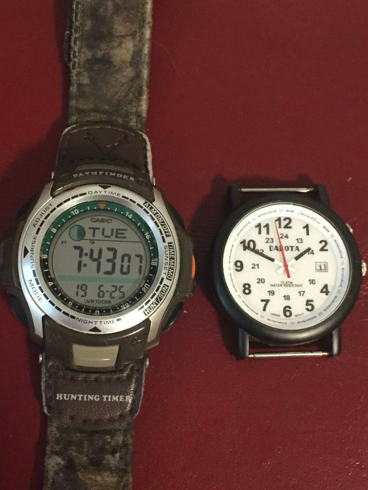 casio pathfinder moon phase hunting watch