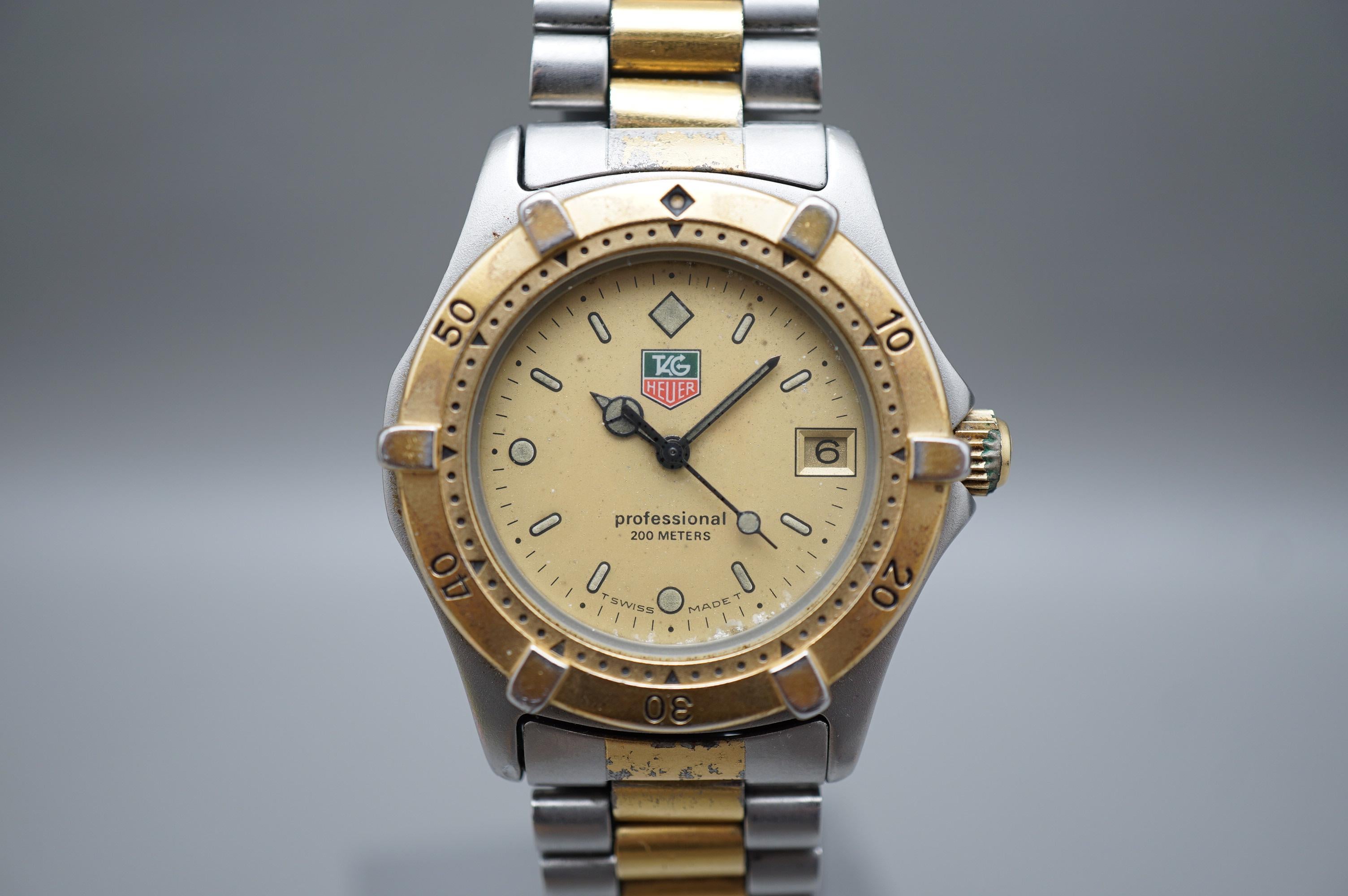 WTS] Vintage Tag Heuer 2000 964.013 Two Tone Gold Dial 